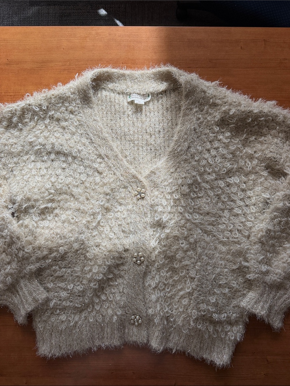 Love Riche Glitter Textured Cardigan